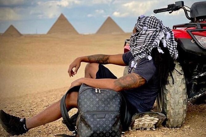 Top Tour Giza Pyramids ,Sphinx ,camel ride and ATV safari - The Khufu viewpoint and a camel ride with nine pyramids in view